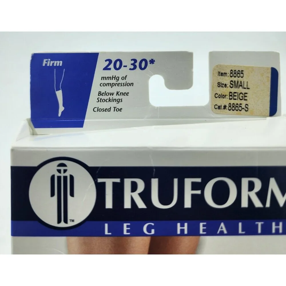Truform‎ Below Knee Compression Stockings 20-30 Firm #8865-S Unisex Beige Size S